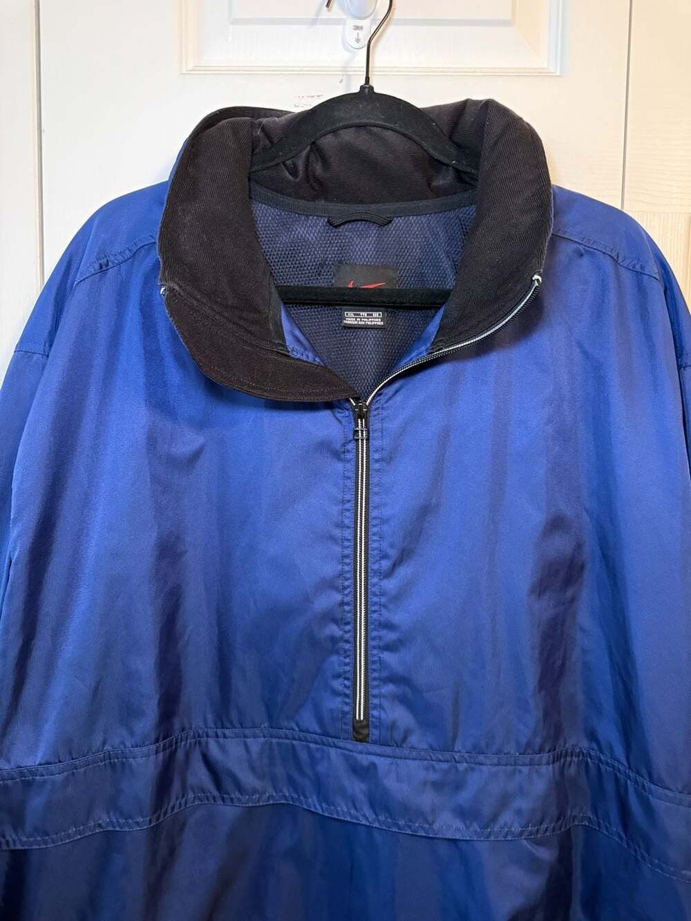 Nike Vintage 1/2 Zip Windbreaker Jacket Size XXL Blue Pullover Hooded